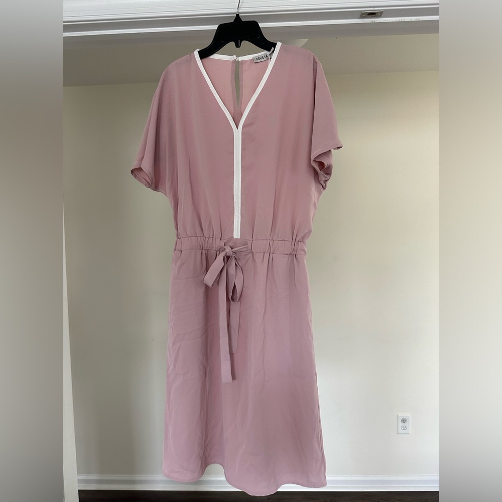 NWT - Grace Karin - Pink and White Dress - Size Small